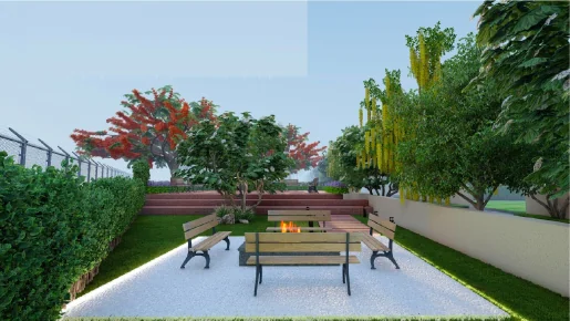Fire pit and sit-out area